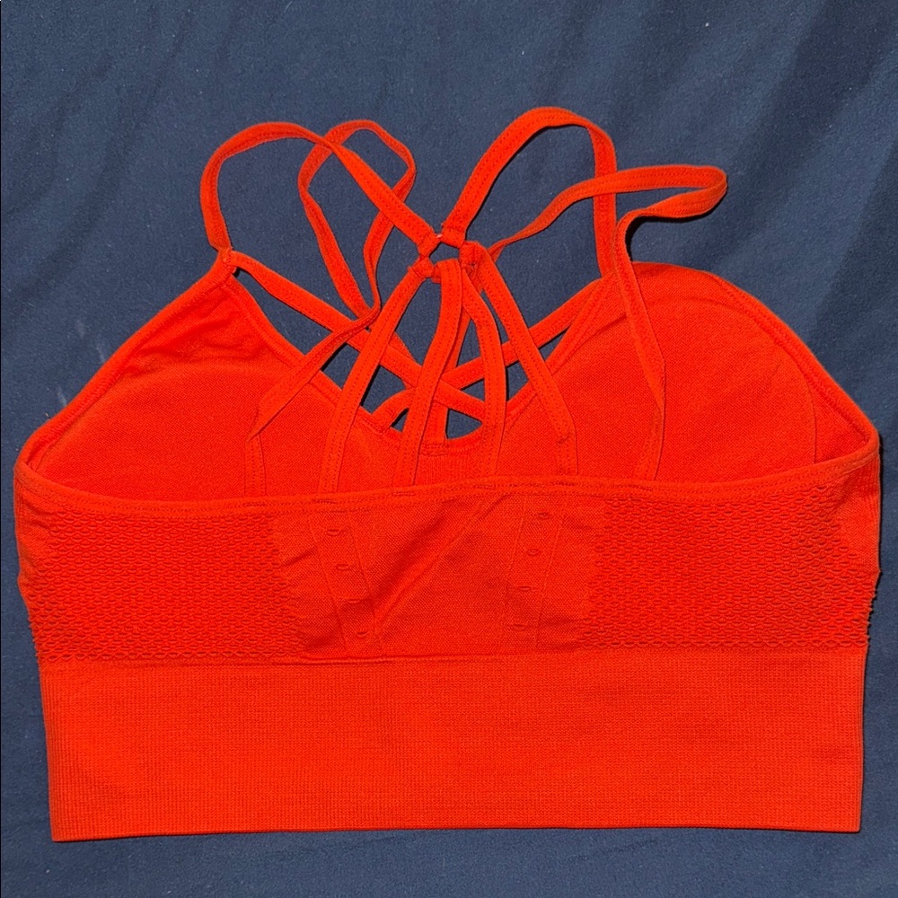 Vibrant Orange Sports Bra - Picture 3 of 4